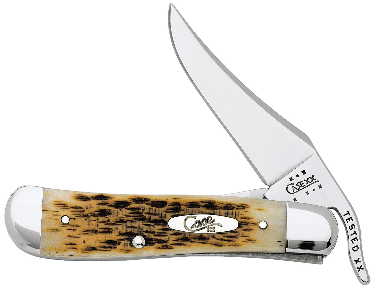 Case xx Amber Bone Peach Seed Jig RussLock (CA260)