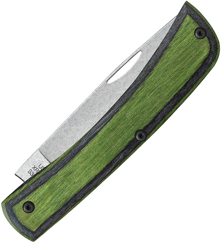 Case XX Crossroads Sod Buster Jr Green / Black Laminate Wood Smooth XR (CA66383)