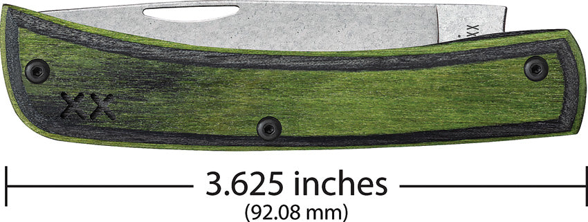 Case XX Crossroads Sod Buster Jr Green / Black Laminate Wood Smooth XR (CA66383)