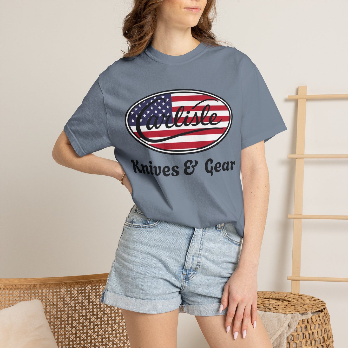 Knife Shop T-Shirt — Carlisle Knives & Gear American Flag Logo
