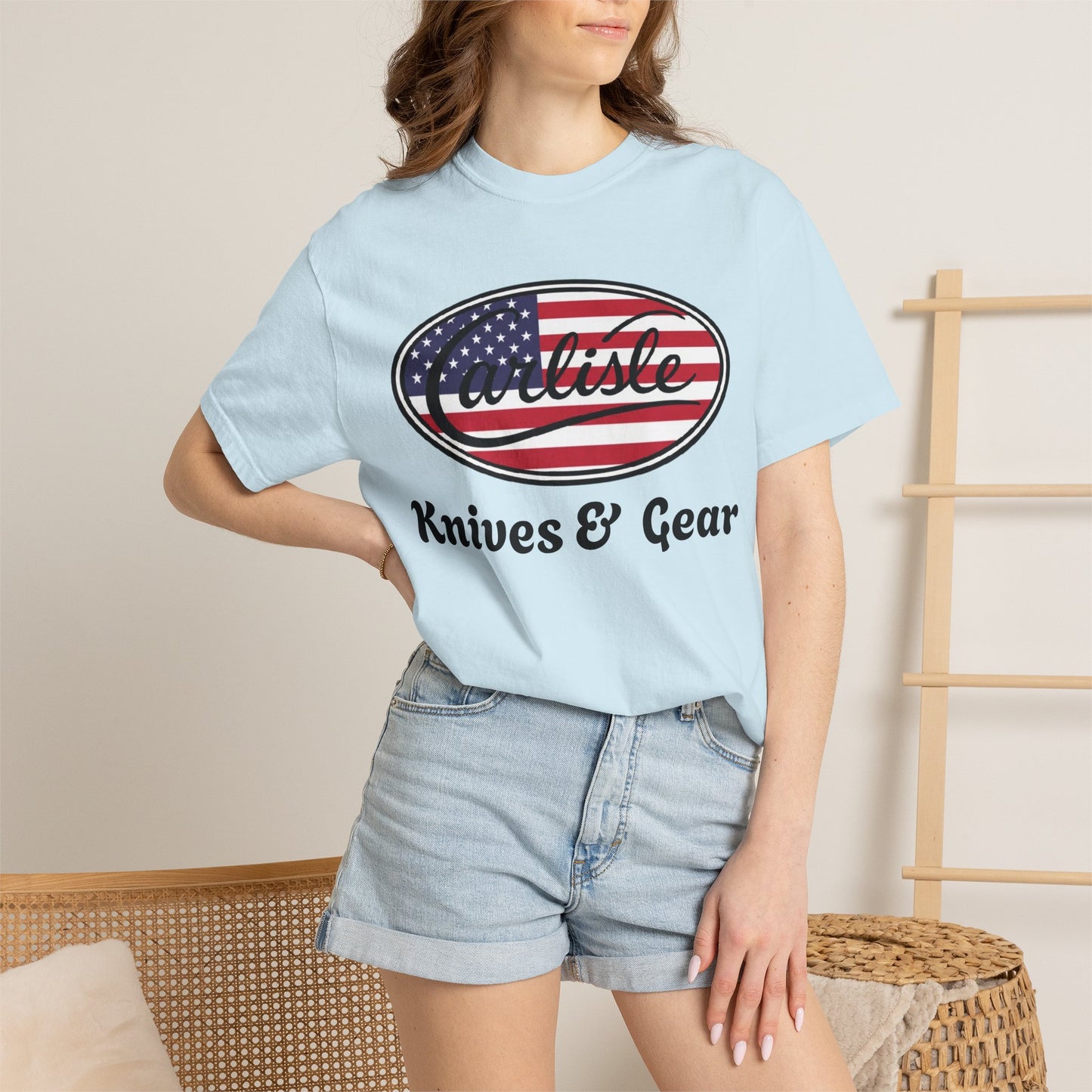 Knife Shop T-Shirt — Carlisle Knives & Gear American Flag Logo