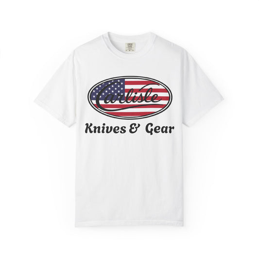 Knife Shop T-Shirt — Carlisle Knives & Gear American Flag Logo