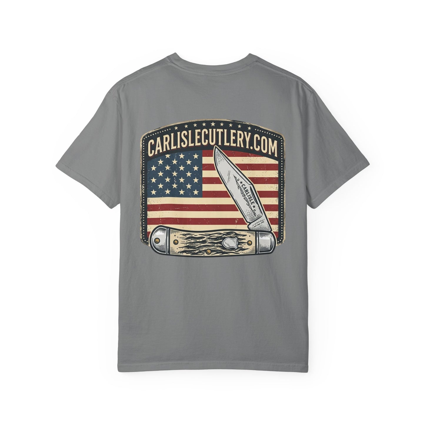 Knife Shop T-Shirt — Carlisle Knives & Gear American Flag Logo