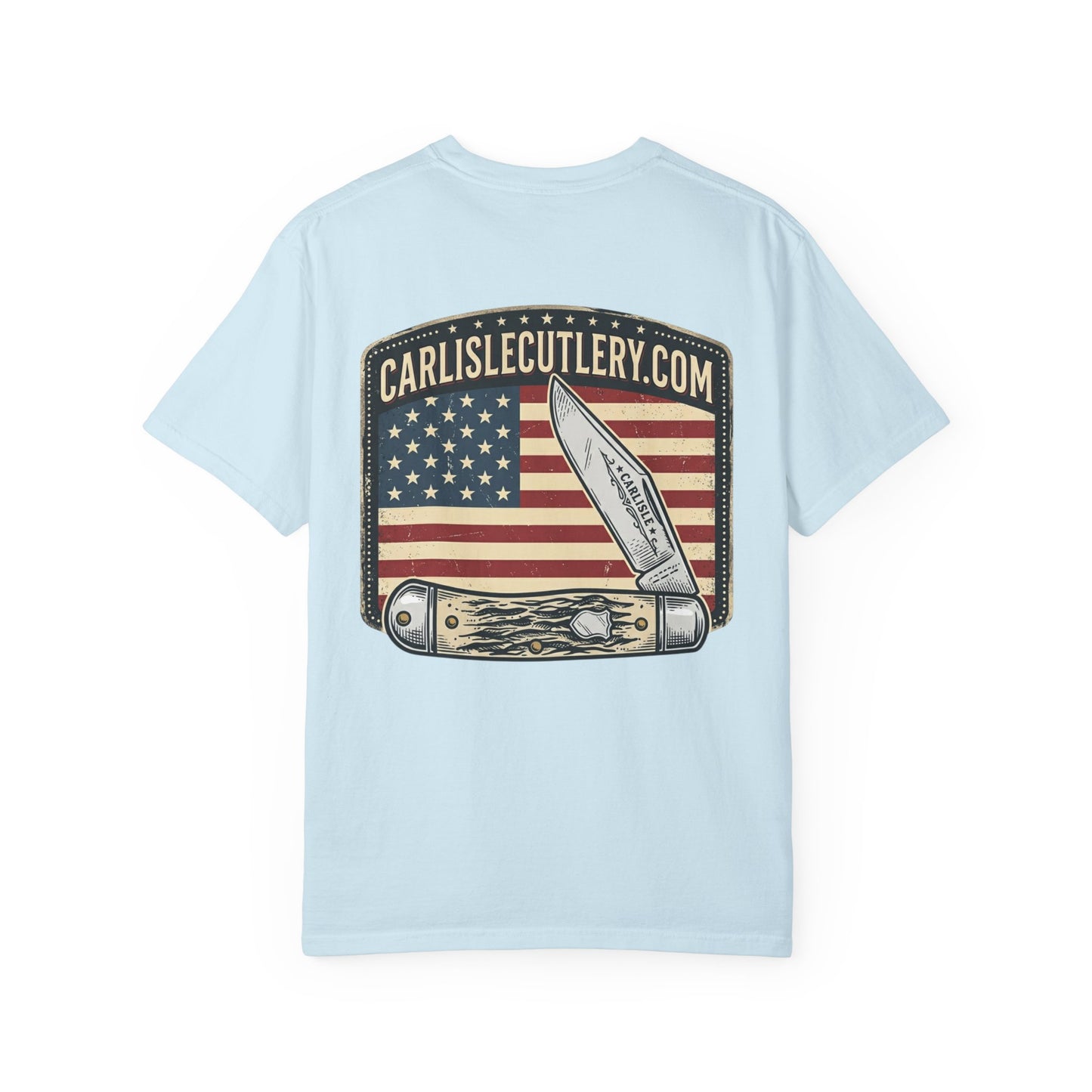 Knife Shop T-Shirt — Carlisle Knives & Gear American Flag Logo