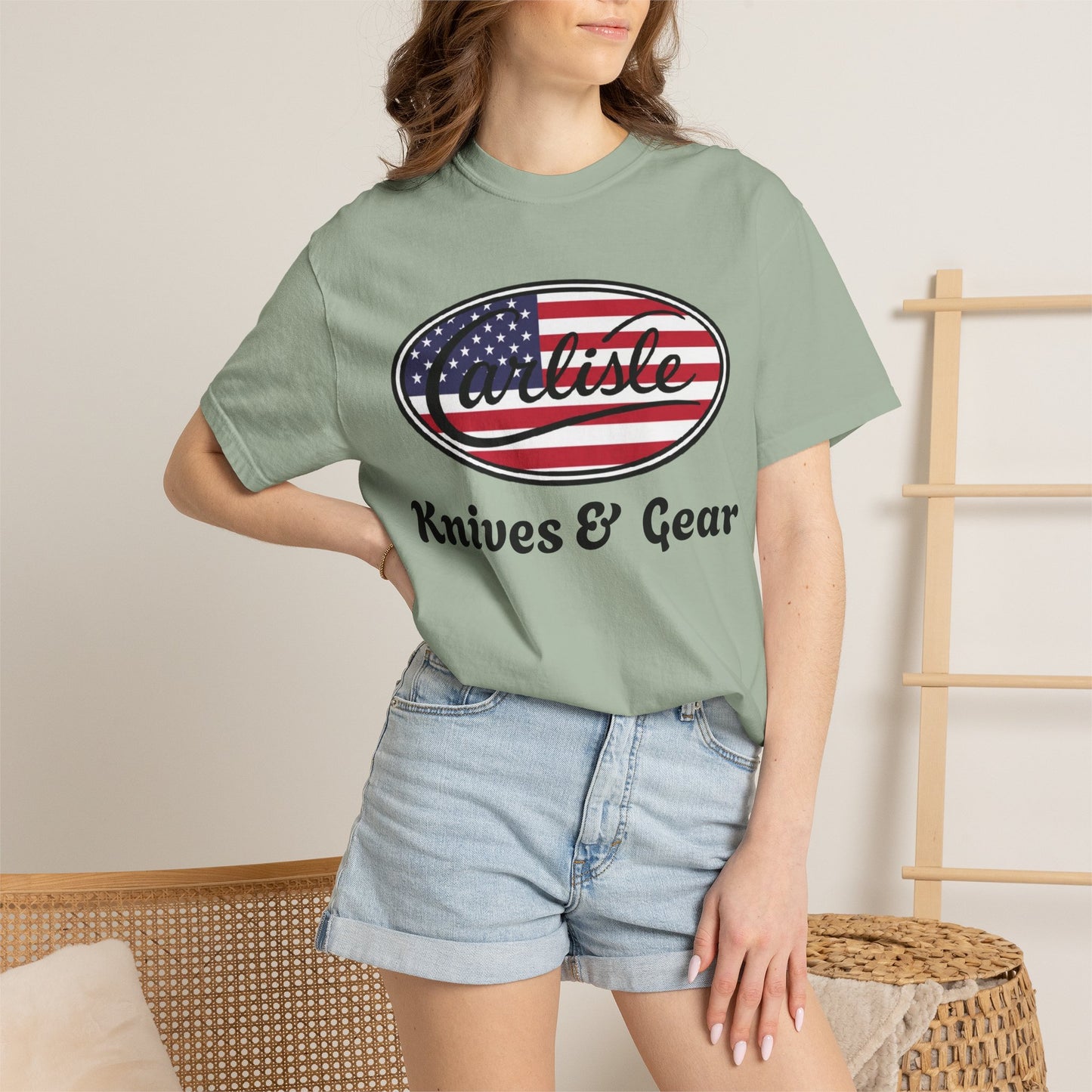 Knife Shop T-Shirt — Carlisle Knives & Gear American Flag Logo
