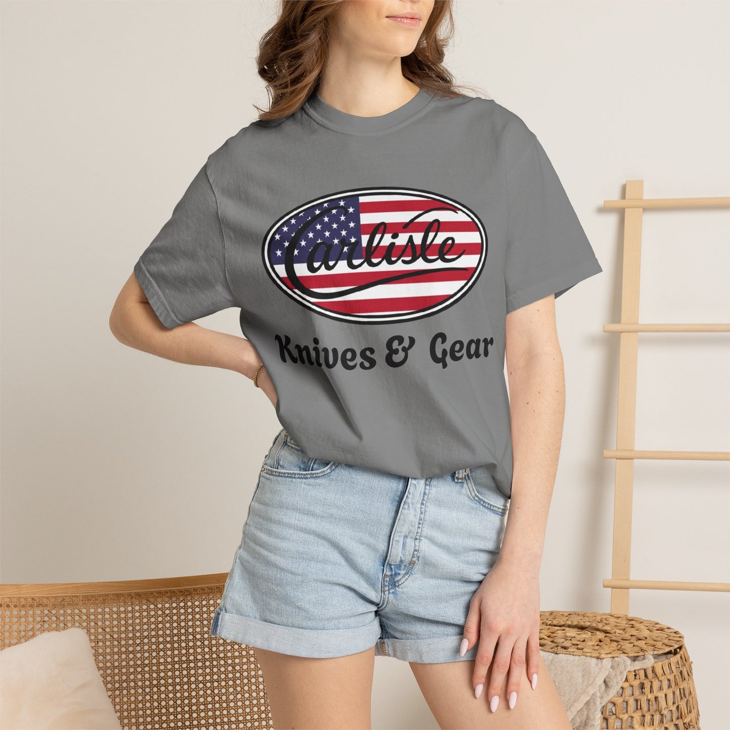 Knife Shop T-Shirt — Carlisle Knives & Gear American Flag Logo