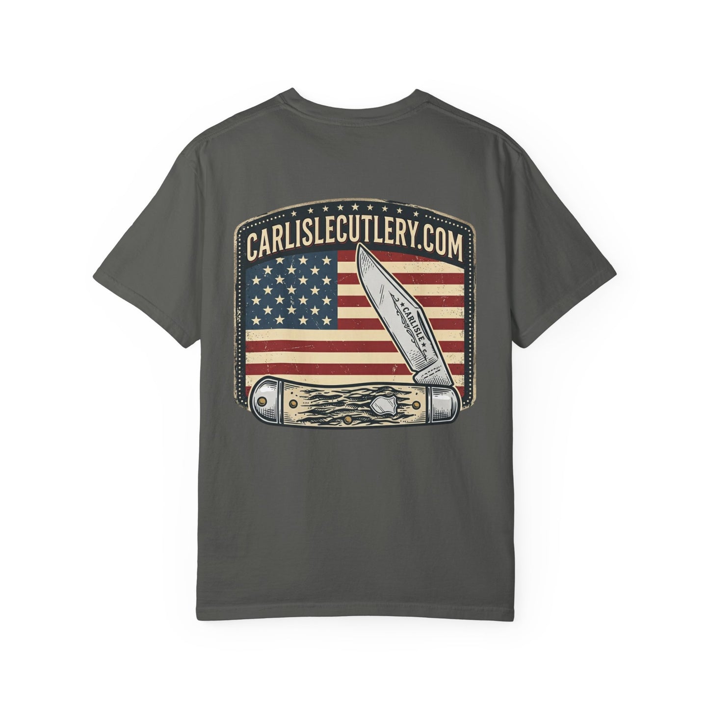 Knife Shop T-Shirt — Carlisle Knives & Gear American Flag Logo
