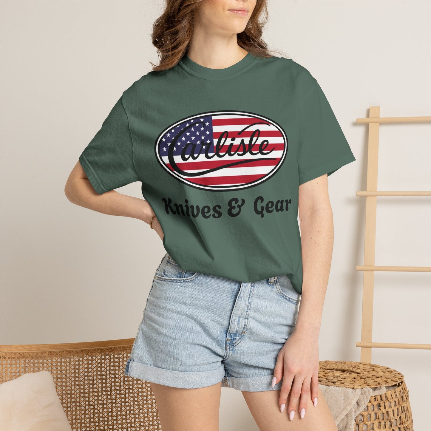 Knife Shop T-Shirt — Carlisle Knives & Gear American Flag Logo