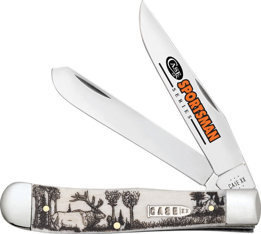 Case Sportsman Series Elk Natural Bone Smooth Trapper CA81222