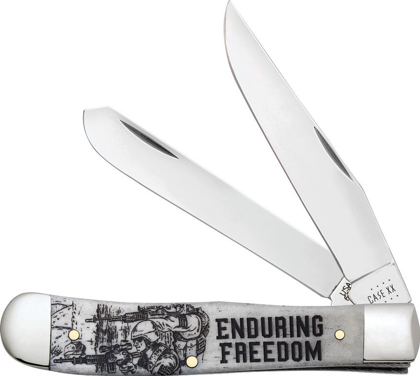 Case Trapper Enduring Freedom Natural Smooth Bone (6254 pattern) CA50955