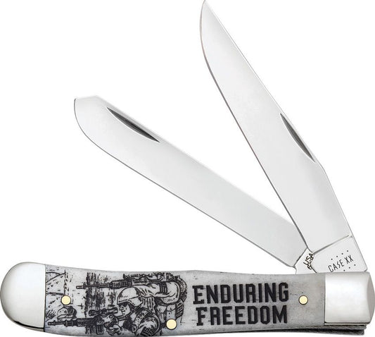 Case Trapper Enduring Freedom Natural Smooth Bone (6254 pattern) CA50955