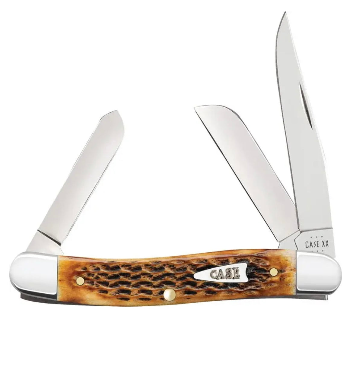 Case 6318 Pattern Burnt Amber Bone Medium Stockman