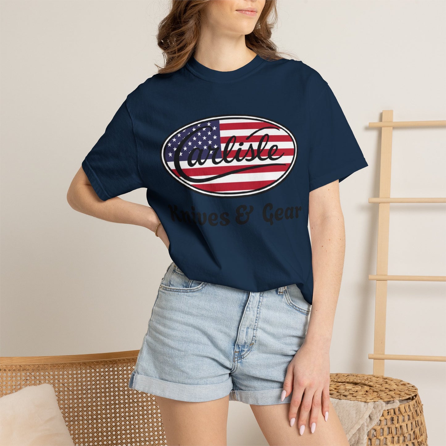 Knife Shop T-Shirt — Carlisle Knives & Gear American Flag Logo