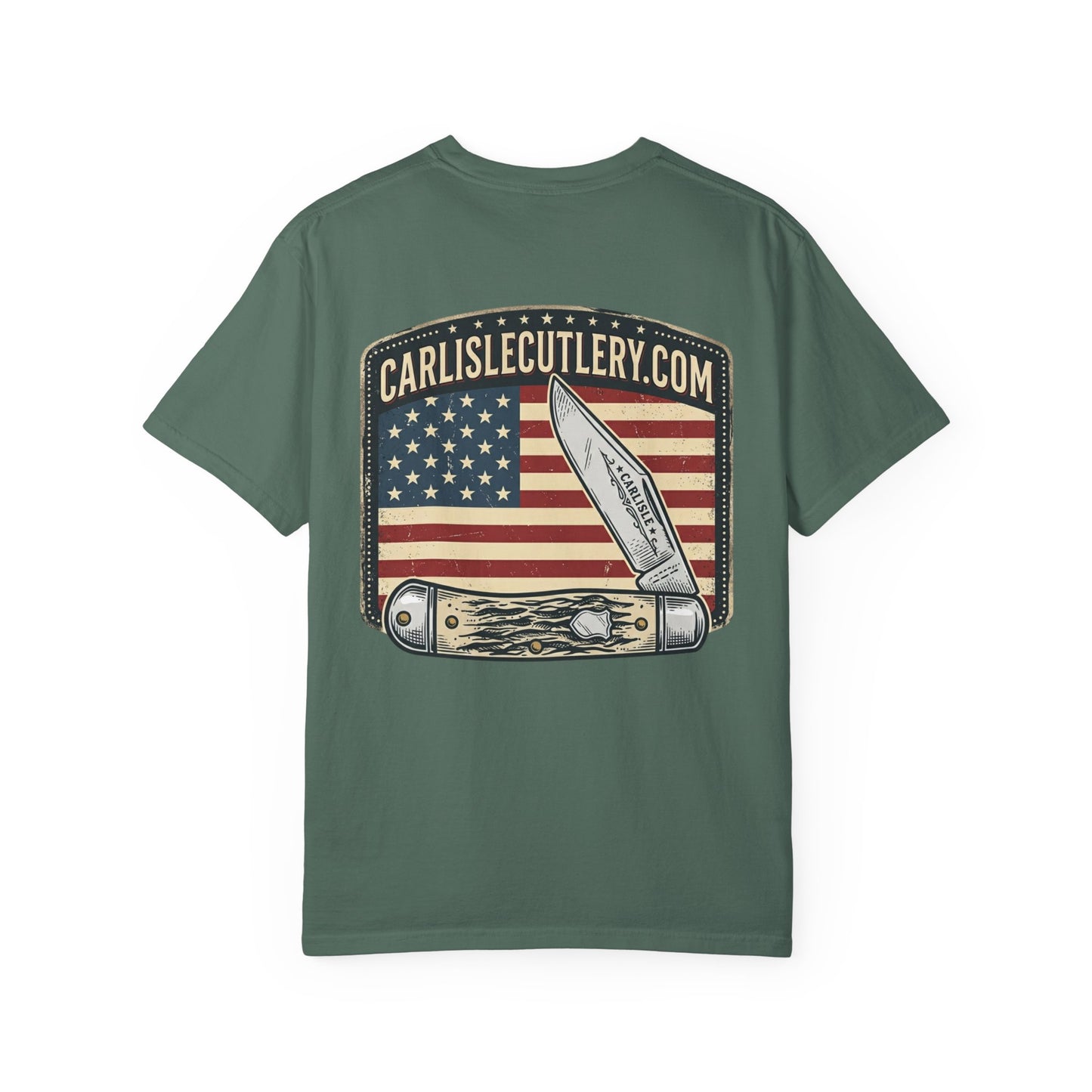 Knife Shop T-Shirt — Carlisle Knives & Gear American Flag Logo