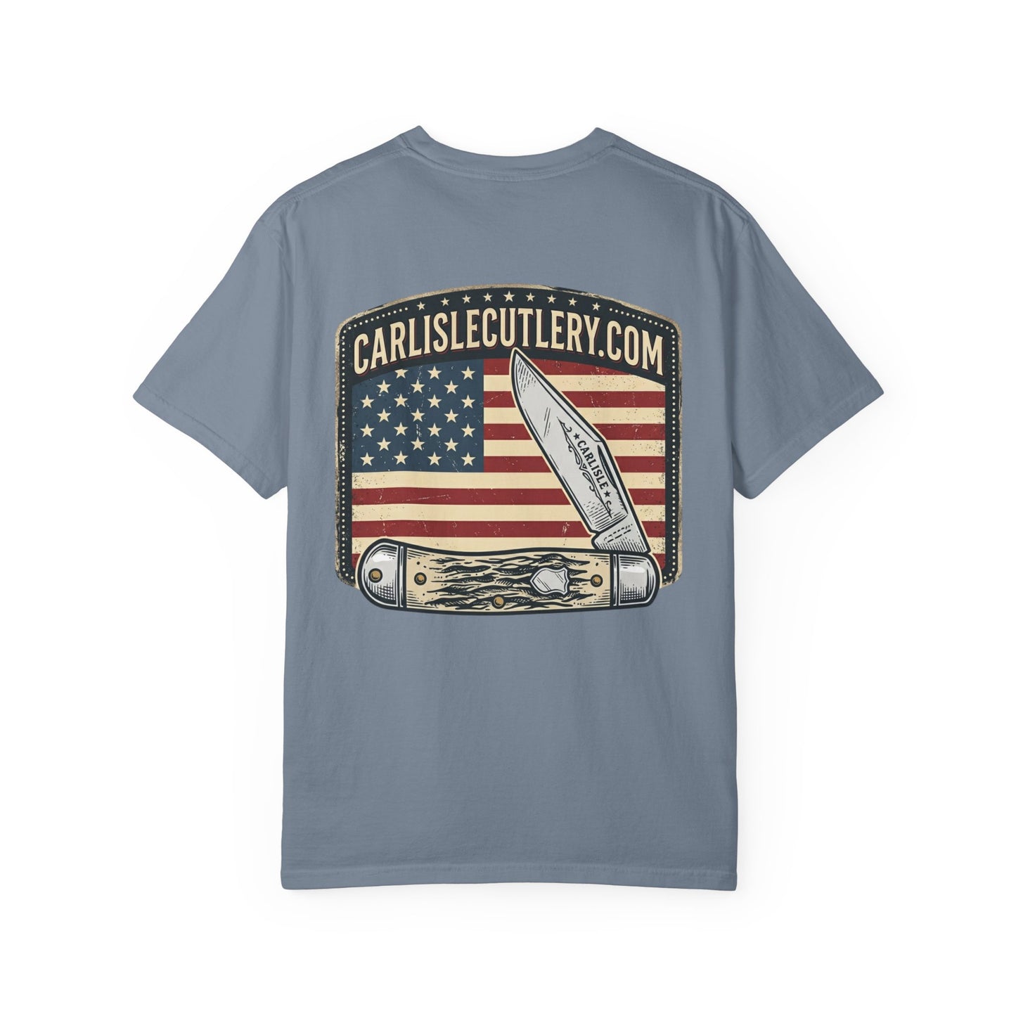 Knife Shop T-Shirt — Carlisle Knives & Gear American Flag Logo