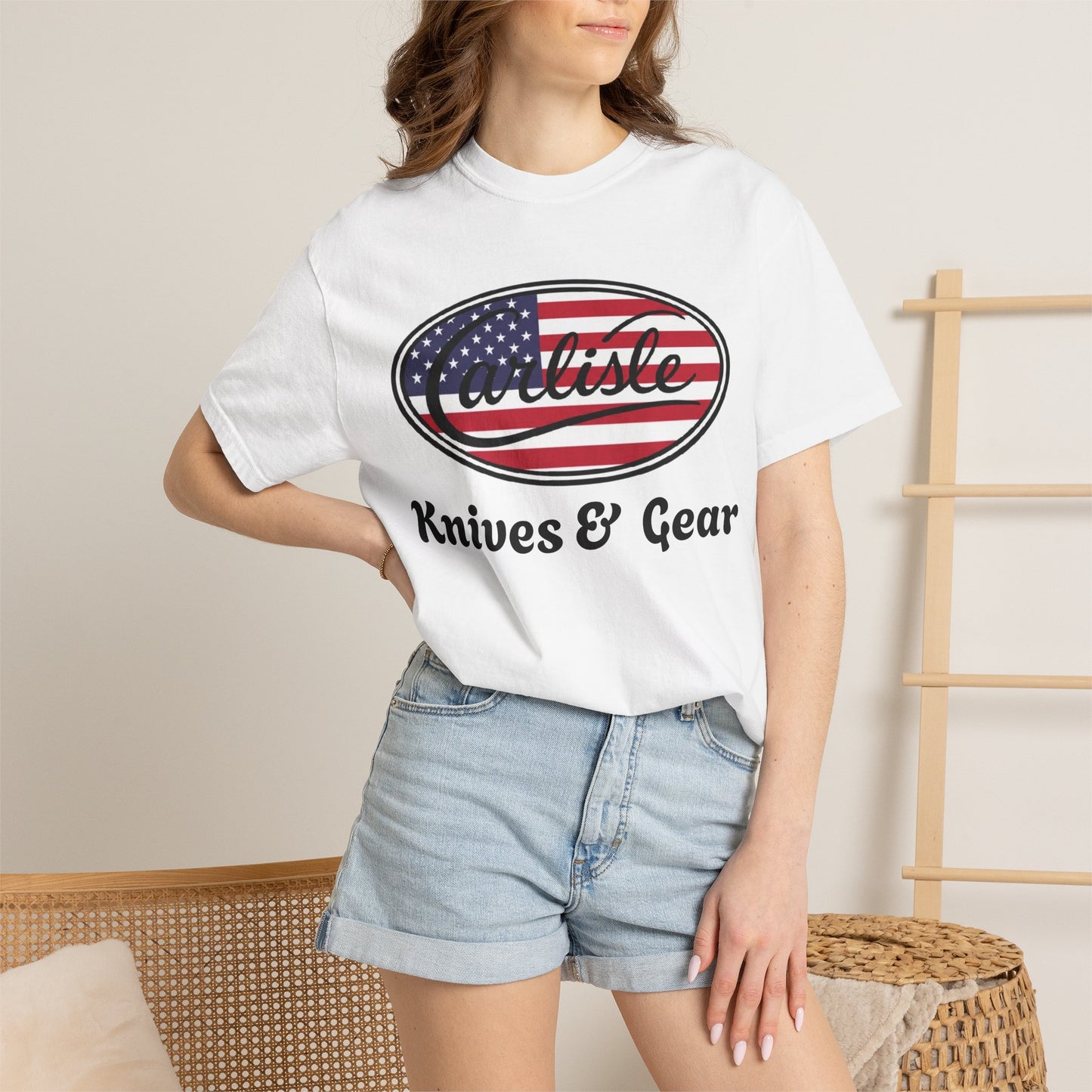 Knife Shop T-Shirt — Carlisle Knives & Gear American Flag Logo