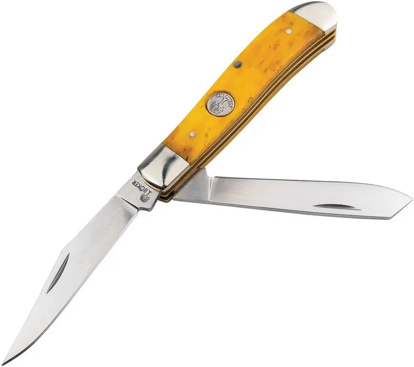 Boker Tree Brand Yellow Smooth Bone Mini Trapper (BO110851)