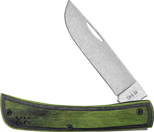 Case XX Crossroads Sod Buster Jr Green / Black Laminate Wood Smooth XR (CA66383)