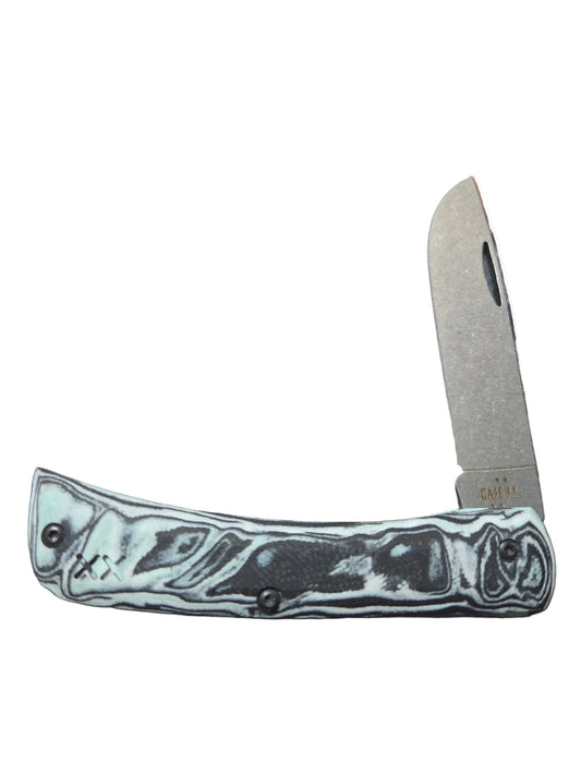 Case Crossroads Seafoam Green Burl Sod Buster Jr. With Pocket Clip S35VN Steel CA66384