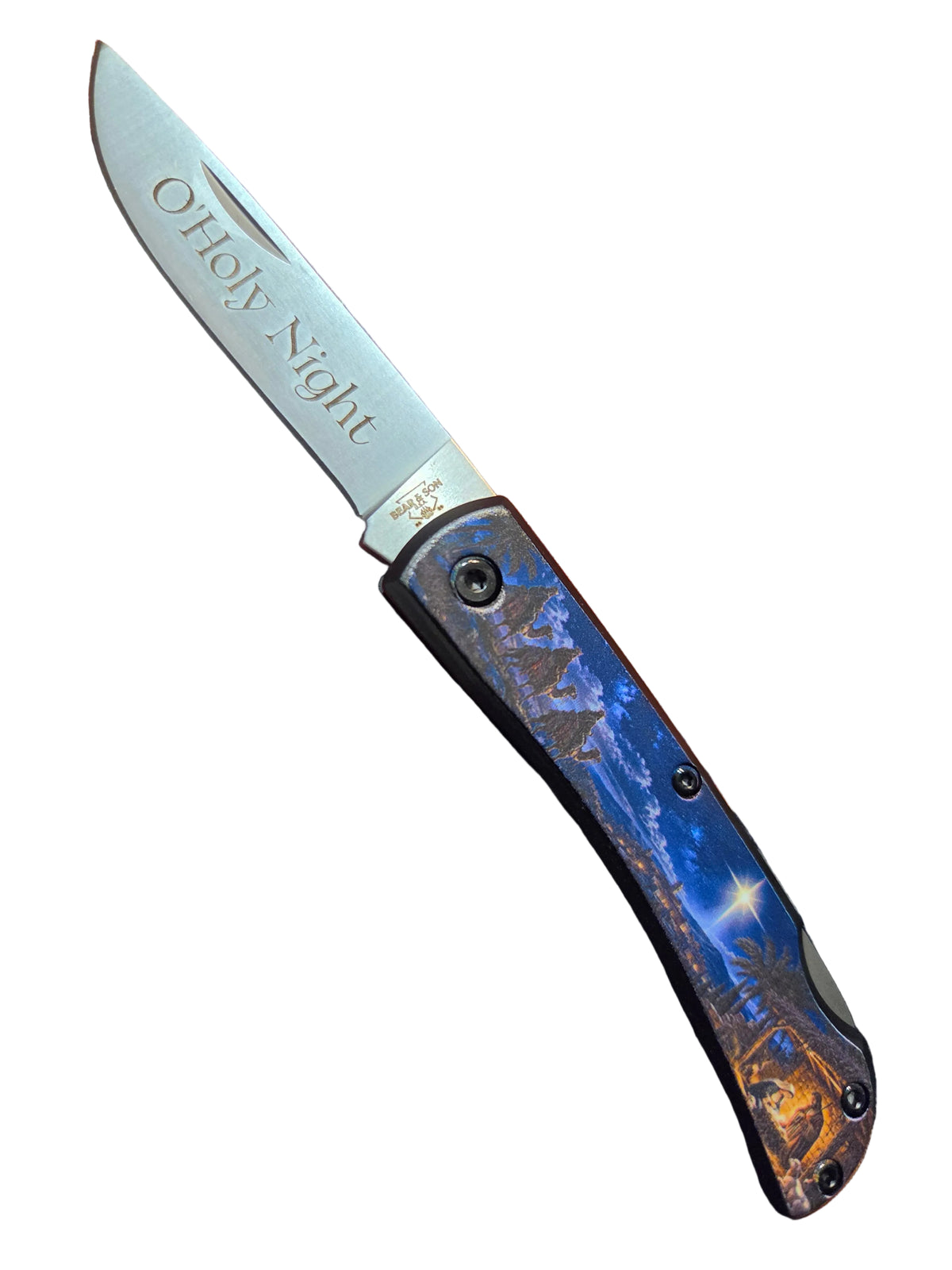Bear & Son Christmas "O' Holy Night" Small Farmhand Lockback w/ Pocket Clip